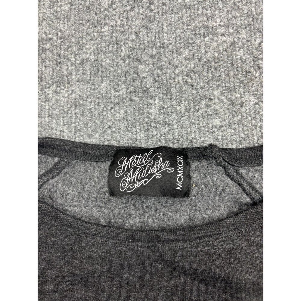 Metal Mulisha Sweatshirt Women's Small Gray Graphic Pullover Round Neck - Picture 2 of 6